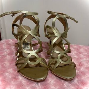 Elegant Gold Strappy Heels